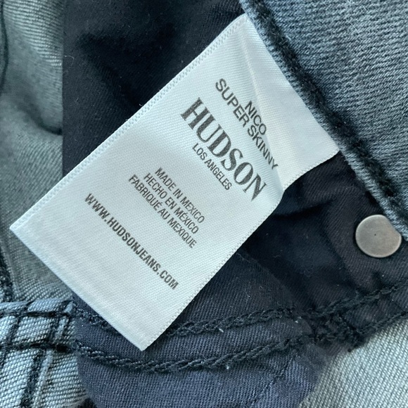 AUTHENTIC HUDSON NICO Midrise Super Skinny Jeans Size 28 X 28 BLACK THISTLE - Picture 4 of 6